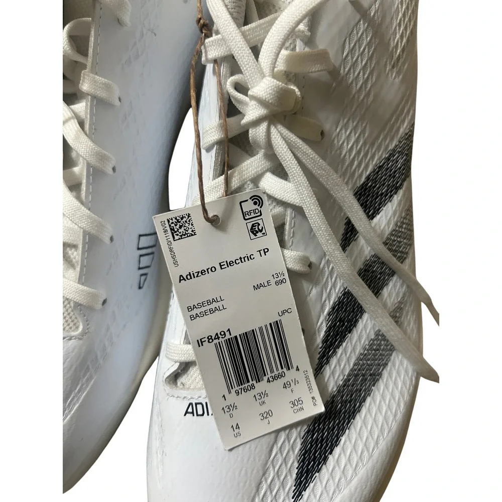 Adidas Adizero Electric TP Mens 14 White New Baseball Cleats IF8491 Lightstrike